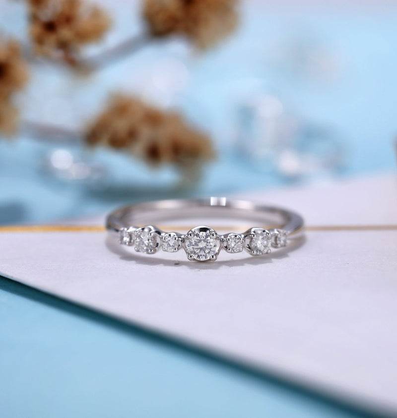 Anniversary Ring Minimalist 0.75 Carat Princess Cut Diamond Moissanite –  agemz