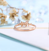 Diamond/Moissanite engagement ring women | rose gold band | vintage bridal ring | wedding ring| unique promise ring anniversary gift for her