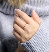 Dainty yellow gold wedding band women | Vintage stacking matching bridal ring | unique twisted jewelry|promise ring anniversary gift for her