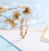 Diamond/Moissanite rose gold wedding band women | vintage milgrain stacking matching bridal jewelry | promise ring anniversary gift for her