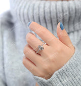 Black Rutilated Quartz Engagement Ring Women yellow Gold | Antique Oval cut Bridal Jewelry | Art deco Halo Ring Milgrain | Anniversary ring